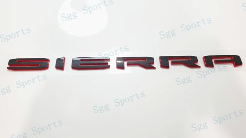 Image of 4Pcs Kit 19-22 Sierra Denali Letters Emblems 3D Badge Nameplate Decal Sticker 1500 HD 2500 3500 AT4 Replacement for Sierra Denali (Redline)