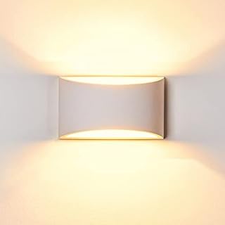 Indoor Modern Plaster Wall Light, Up and Down White Ceramic Paintable Shade, G9 Bulb Cap (Bulb NOT Included), Ideal for Living Room, Kitchen, Bedroom, Hallway, Hotel, B&B