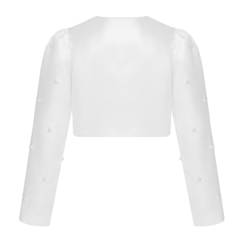 Kids Flower Girls Long Sleeve Sparkly Bolero Cardigan Shrug Dress Cover Up for Wedding Party2