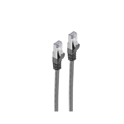 Shiverpeaks Netzwerkkabel Patchkabel Ethernet LAN Kabel Flachkabel U/FTP CAT 7 RJ45 Slim 3m Schwarz