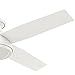 Hunter 52 inch Indoor Ceiling Fan No Light with Remote Control - White Modern Ceiling Fan without Light, Low Profile Mount, 4 Blades, For Bedroom, Living Room, or Kitchen - Dempsey 59248, Fresh White