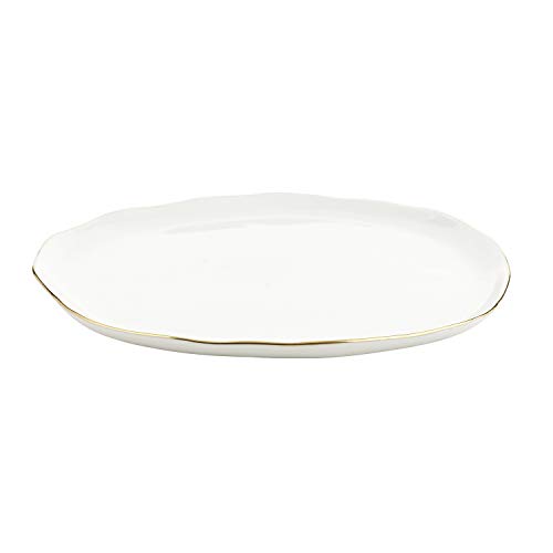 SB Design Studio F2633 Table Sugar Collection Ceramic Dinner Plate, Large, White