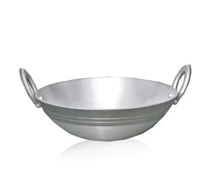Image of Aluminum Kadhai Deep Kadai | Non Induction Kadai | Without Non Stick Kadai |Kadai Deep Cooking Kadai | Deep Cooking Silver (25 Litter)