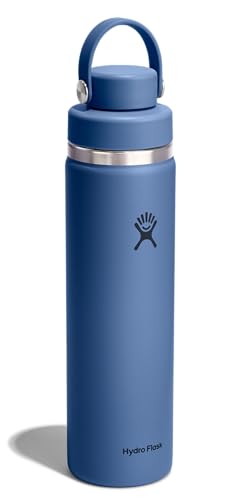 Image of Hydro Flask Water Bottle - Insulated Stainless Steel - Wide Mouth Flex Chug Lid, Non Spill, Leakproof in 24 Oz Harbor Blue