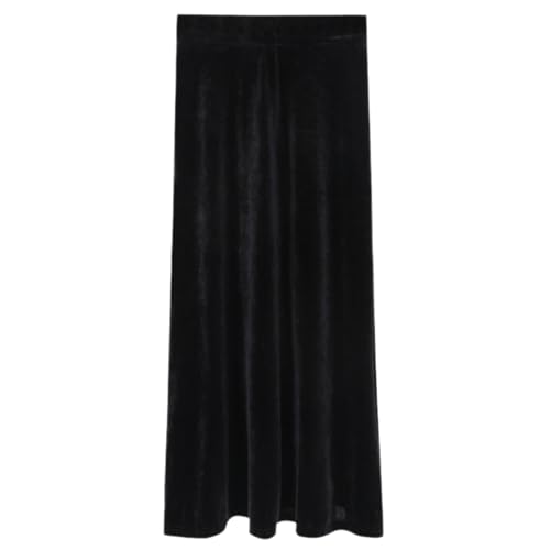 Joe Wenko Womens Elastic High Waist Long Maxi Velvet Skirt