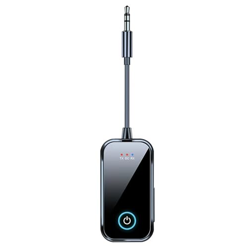 Bluetooth 5.4 Transmitter Receiver, 2-in-1 Wierless Audio Adapter with 3.5mm Aux Jack for TV, PC,Airplane, Cars, Home Stereo|HD Audio&Low Latency | Handsfree Calls |15H Battery Life