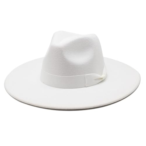 Casquette Fedoras en Feutre avec un Grand Bord Large de 9.5cm Isolant et Structuré