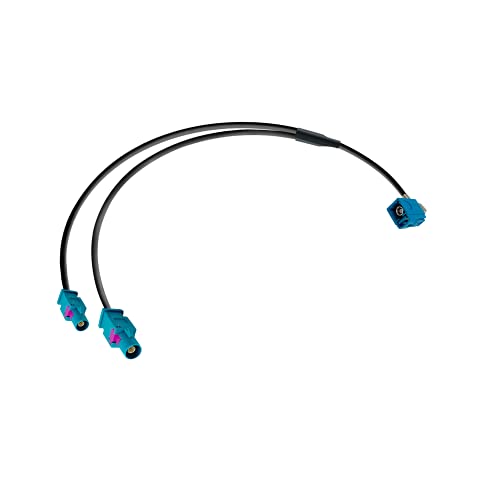 Image of Fakra Z Splitter Cable Fakra Z Female to Dual Male RF Coaxial Cable 3 Way Splitter Y-Type RG174 30CM /12In for 2G 3G 4G Antennas Routers DVB-T DVB-T2 HDTV Receivers
