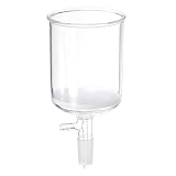 PATIKIL Buchner-Trichter 500ml Borosilikatglas Buchner-Filtertrichter mit Feinfritte (G3) 24/40 Standard Schliff-Innenverbindung für Labor Experimente Klar 95mm ID 104mm Tiefe