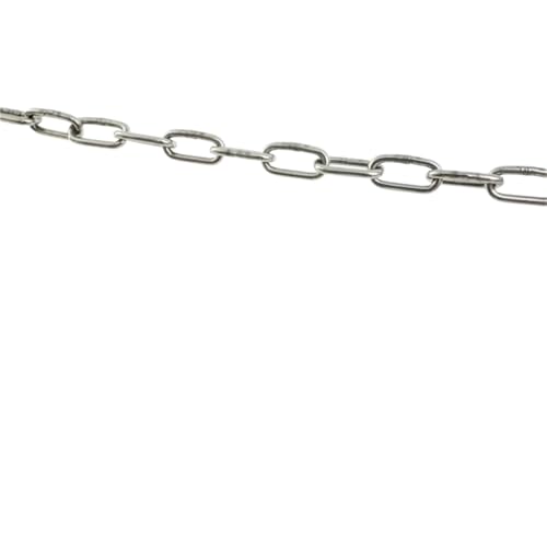 Cadena de eslabones largos de acero con 2 ganchos para correa de perro de 4m 2