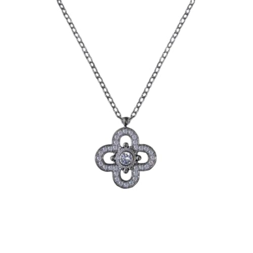 Collier trèfle à quatre feuilles en acier chirurgical avec finition luxe pour homme et femme