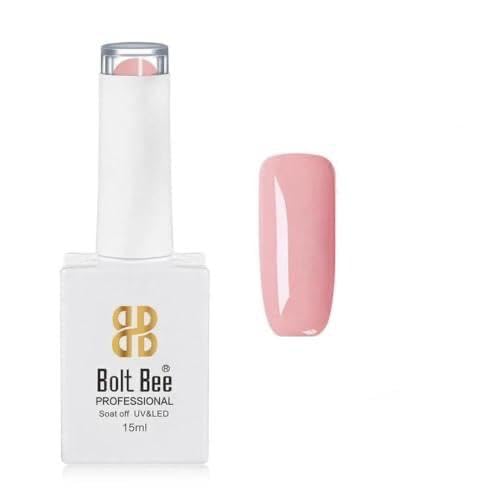 Image of BOLT BEE 15ML Gel Nail Polish 1Pc Clear Pink Glitter Nail Polish Soak Off UV LED Nail Gel Polish Nail Art Starter Manicure Salon DIY at Home, 0.5 OZ (1) (137)