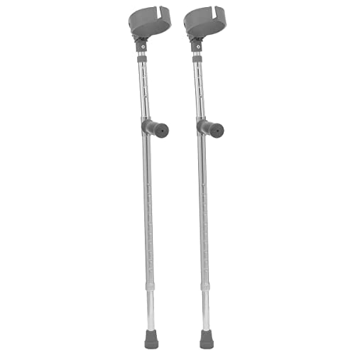 Avambraccio (x2 unità), stampella da braccio leggera e regolabile in alluminio, ergonomica con punte antiscivolo, per camminare