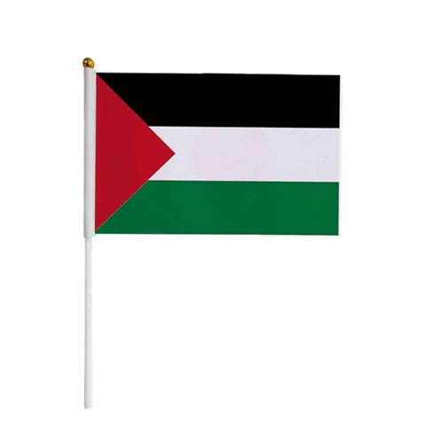 Drapeaux palestiniens à main lot de 10 ou 50 pièces sur bâton rond