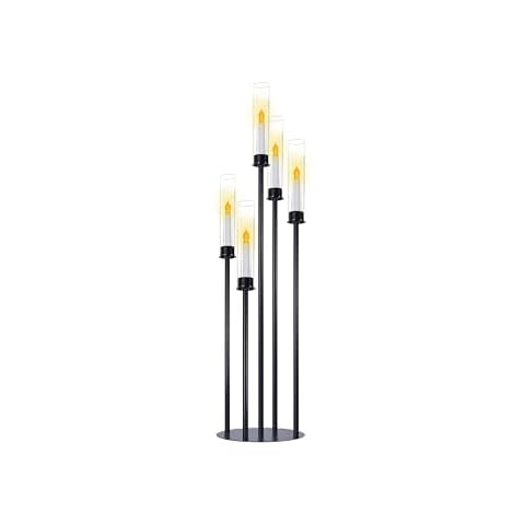 Elegant Five-Headed Black Candelabra Cover