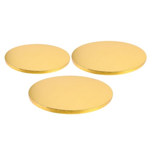 Cabilock 3Pcs Round Cake Display Bases Smooth Surface Cake Trays for Weddings Birthdays Dessert Display Accessories for Party Event Presentation