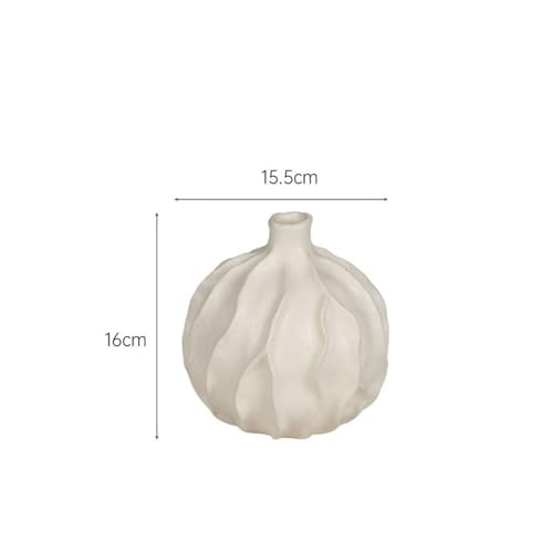 Vase en céramique crème stable pour composition florale sans risque de chute - 3