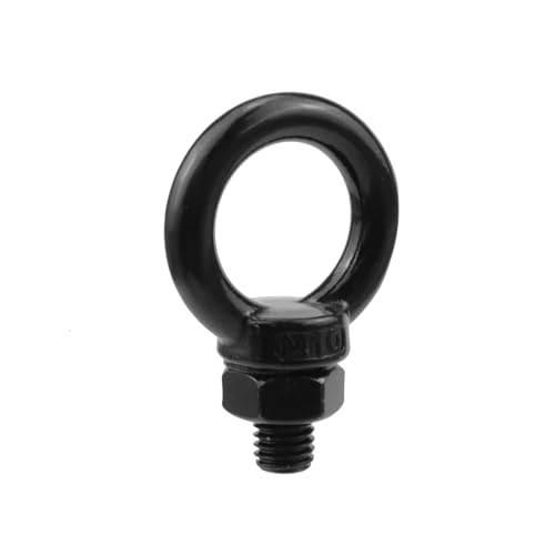 Image of Antrader Eye Bolts with Nuts,M10 Machinery Shoulder Lifting Eye Bolt,Black | Black Marine Grade Eyebolt for Hanging Heavy Duty Rigging Hardware