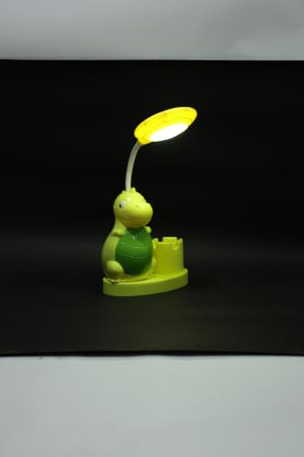 Image of Lexton 11.7 Inch Rechargeable Dinosaur LED Table Lamp with Pen Holder & Sharpener | USB Charging, 2 Light Modes, Switch Control, Kids Study Desk Lamp for Bedroom, Reading & Gift
