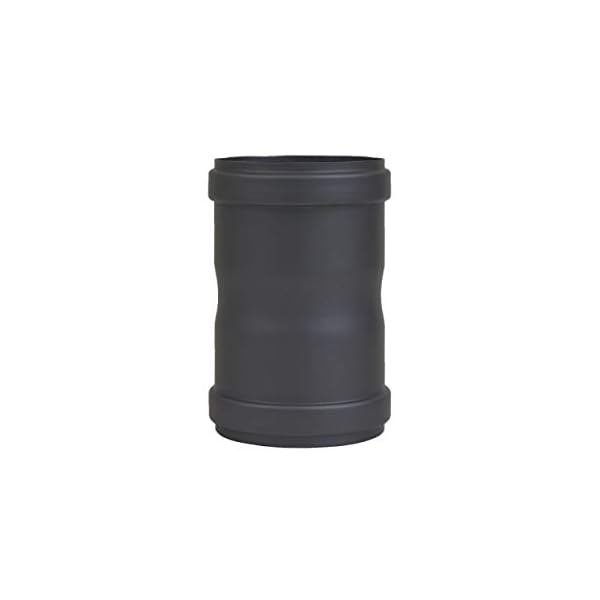 LANZZAS Pelletrohr Verbindungsstück - Durchmesser 80 mm - Farbe: schwarz - mit zwei Muffen, zum Verbinden von…