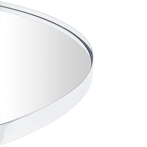 Image of TEHOME Chrome Round Mirror Polished Silver Circular Wall Mirror 40 inch