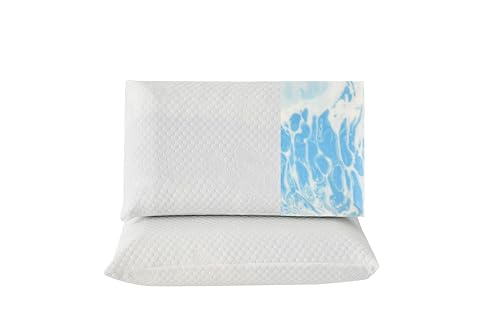 Nuvole di Sonno - Coppia Cuscini Saponetta in Memory Foam HD Traspirante Guanciali Ortopedico Alti 13 cm da Letto con Rivestimento Lavabile Ergonomico e Correttore per Collo Made in Italy