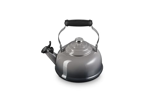 Image of Le Creuset Enamel On Steel Whistling Tea Kettle, 1.7 qt., Oyster