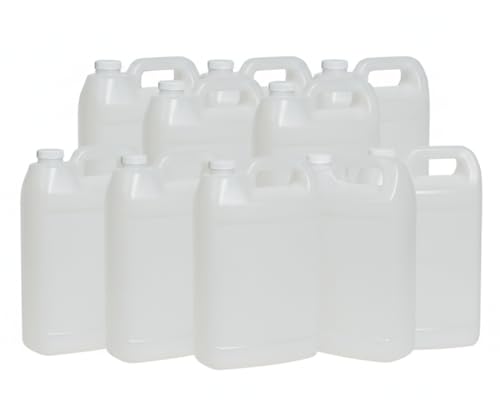 FastRack 1 Gallon Water Jug (10-Pack) | F-Style Reusable Plastic Jug with Lids | BPA-Free HDPE Water Container for Liquid Storage, Brewing, Camping & Emergency Prep