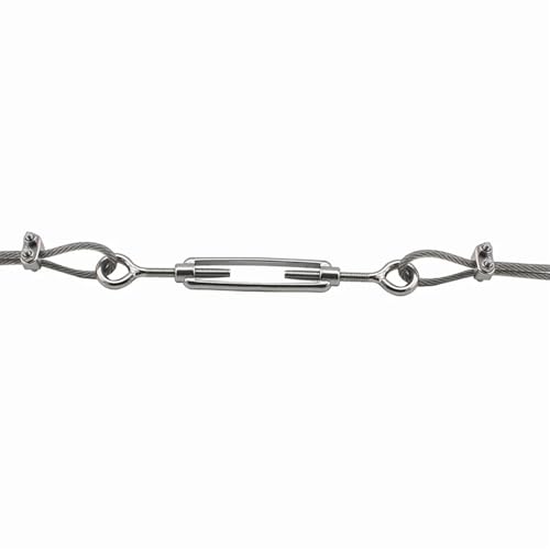 Tensor de cable con tensores de alambre, 10 piezas M4 a M14 gancho y gancho/O a O tensor de alambre de acero inoxidable 304 ojo y ojo tensor de cuerda para jardín (M4) miniatura 6