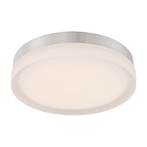 WAC Lighting dweLED, Slice 9in LED Round Flush Mount 3000K in Brushed Nickel #1