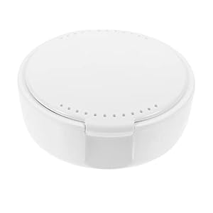 FOMIYES Prothese Kast Valse Tanden Container Houder Houder Kas Doos Mondbeschermer Kase Reis Protheses Cup Prothese Badbad Doos Opslagcase Met Spiegel Wit