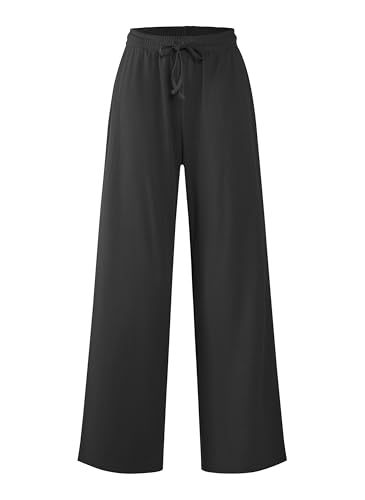 Urban CoCo Women's Wide Leg Palazzo Pants Elastic High Waist Casual Trousers Lightweight Summer Lounge Pants4