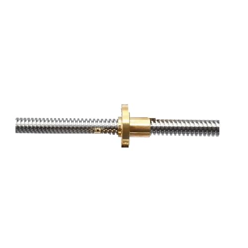 Metal Ball Screw nut 1 Set T8 Diameter 8mm Pitch 2mm Lead 8mm Trapezoidal Spindle Lead Screw Length 200mm-600mm with Brass Nut(300mm with nut)