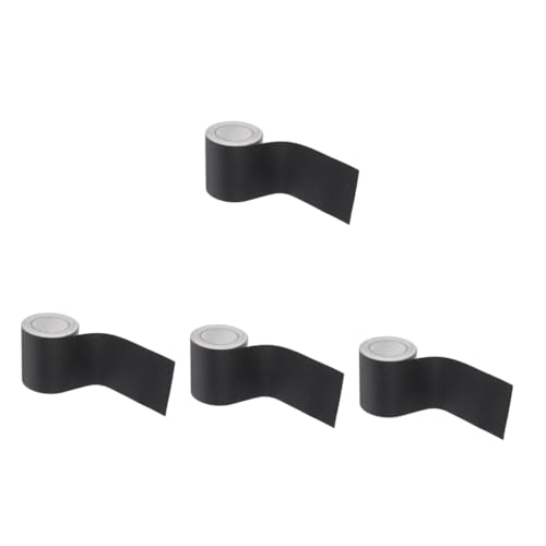 Lurrose 4 Rollos Pegatinas decorativas de cocina revestimiento de madera flexible Cubrir tablero decorativo moldura decorativa cubiertas de rodapié de pvc de polivinilo Negro