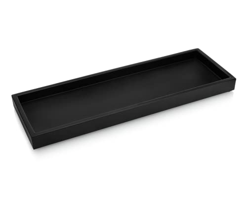 Essentra Home Matte Black Luxury Bathroom Vanity Tray, Rectangular Cosmetic Tray