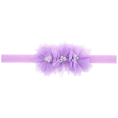 Chewtoyo Faixa de cabeça de renda floral para bebês com sandálias descalço combinando - adorável con