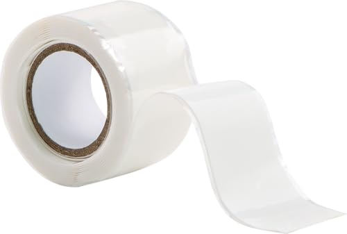 Image of Self Fusing Silicone Tape 1 in x 5' White Waterproof Rubber Leak Proof Sealing Tape Silicone Rubber Self-amalgamating Tape for Emergency Hot and Cold Water Pipe Repairs and Tool Fixation
