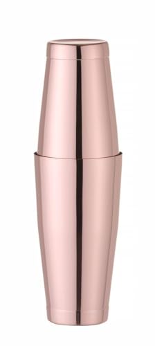 HENDI Coctelera, BarUp, coctelera Boston Tin-on-Tin, uso universal, 2 vasos mezcladores contrapesados: de 600ml, ø90x(H)140mm y de 800ml, ø92x(H)174mm, acero inoxidable cobreado