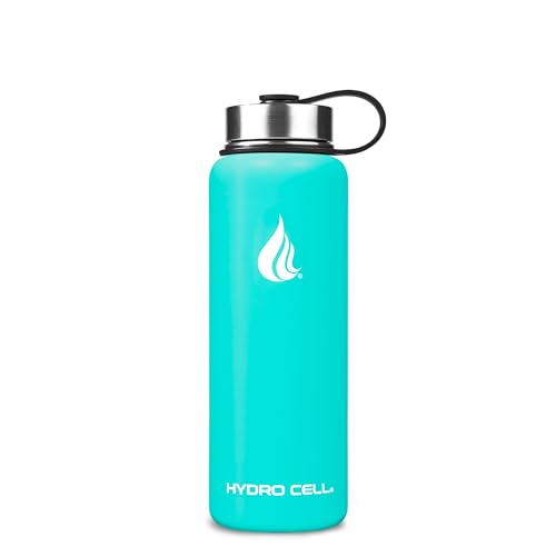 Image of HYDRO CELL Stainless Steel Insulated Water Bottle with Straw - For Cold & Hot Drinks - Metal Vacuum Flask with Screw Cap and Modern Leakproof Sport Thermos for Adults (Teal 40oz)