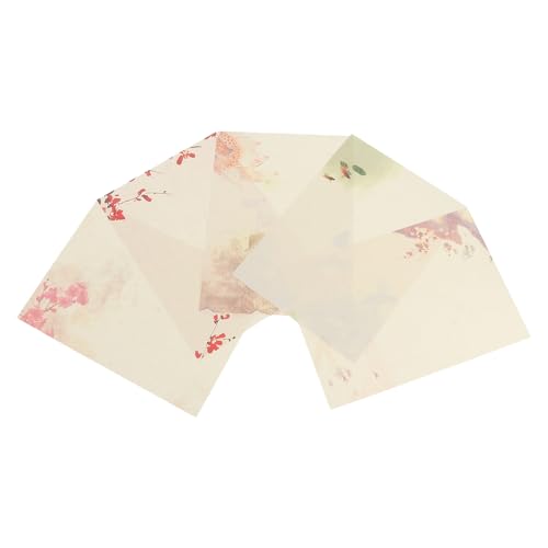 HAPINARY 40個 クリエイティブ花柄レターペーパー 厚手用紙 レトロ ロマンチック文具 手紙やクラフトに