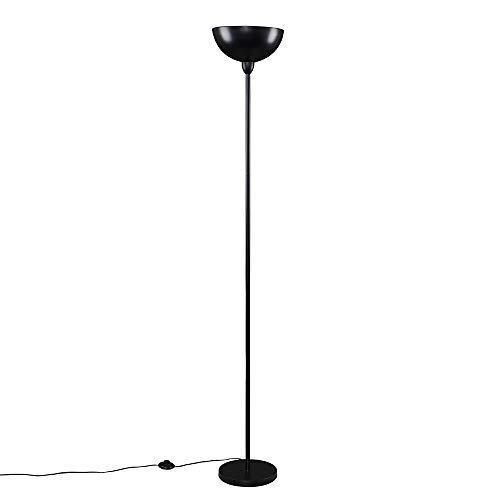 MiniSun | Modern Matt Black Uplighter Floor Lamp with a Bowl Shaped Shade | Floor Lamps & Torchieres, Home Décor & Improvement Essential