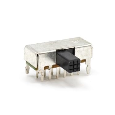 E-Switch, EG4208A, Slide Switch - 4PDT - 200mA - 30VDC - Standard Actuator - 6.00mm Actuator Length - PC Pin - Through Hole - Right Angle. (25 Item/s)