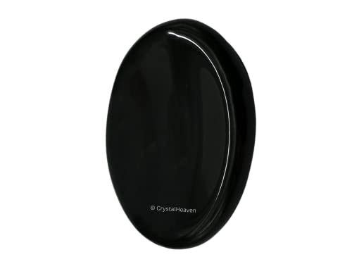Image of Certified Black obsidian Crystal Thumb Worry Pebbles Stones for Anxiety