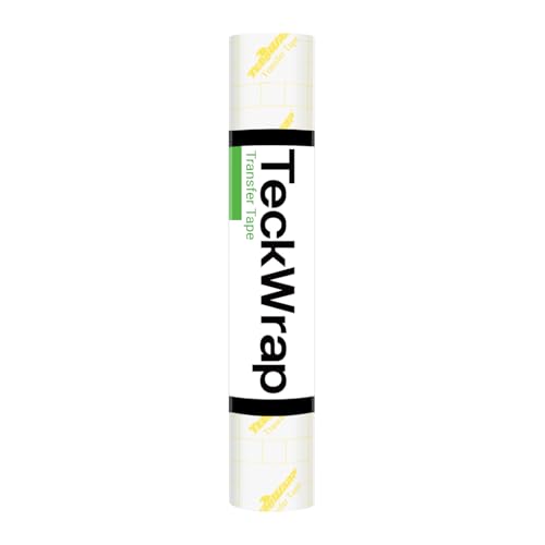 TECKWRAP High Tack Transfer Paper Tape 12" x 10 FT for Shimmer Glitter Vinyl with Yellow Grid Perfect Alignment for Adhesive Vinyl, Decals,Signs,Walls,Windows and Other Smooth Surfaces