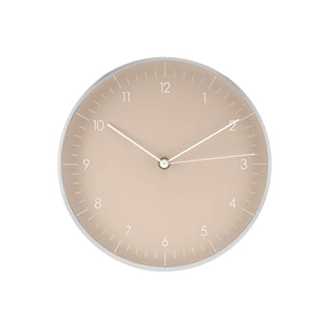 LUUK LIFESTYLE Modern quartz wall clock with silent movement, with second hand and Arabic numerals, legible digits, deco for living room, kitchen, bedroom, office, Nordic touch, cream I beige Cover