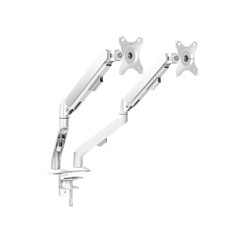 Support double écran rotatif et ajustable en hauteur blanc NBYGSC