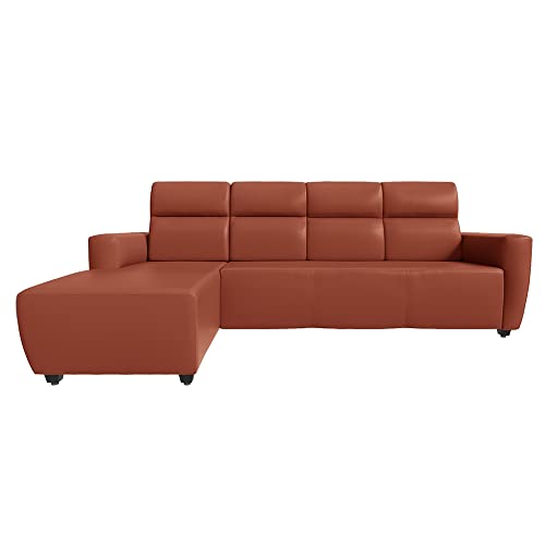 Image of Wakefit Sofa Set for Living Room | 3 Year Warranty | L Shape Sofa, Sofa Set, Wooden Sofa Set for Living Room, 3 Seater Sofa + Left Aligned Chaise - Belize (Fabric, Tan)
