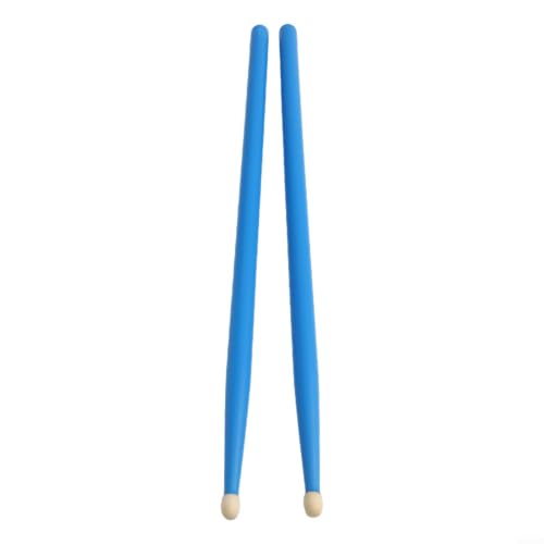 Baquetas de madera 5A color azul con punta ovalada miniatura 3