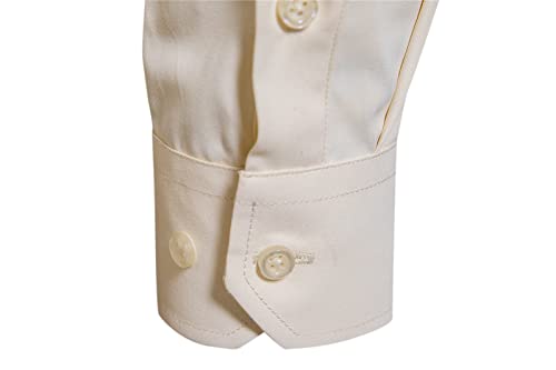 DELCARINO Men's Long Sleeve Button Up Shirts Solid Slim Fit Casual Business Formal Dress Shirt