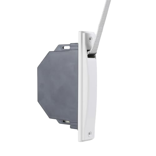 TELKES Recogedor Persiana Empotrado Blanco con Cinta 20 mm x 5 m Carrete Cuerda Enrrollable Mecanismo de Muelle Interior Sistema Polea Rollo Tirador Recambio de Cajetin (Blanco, Cinta 20 mm)